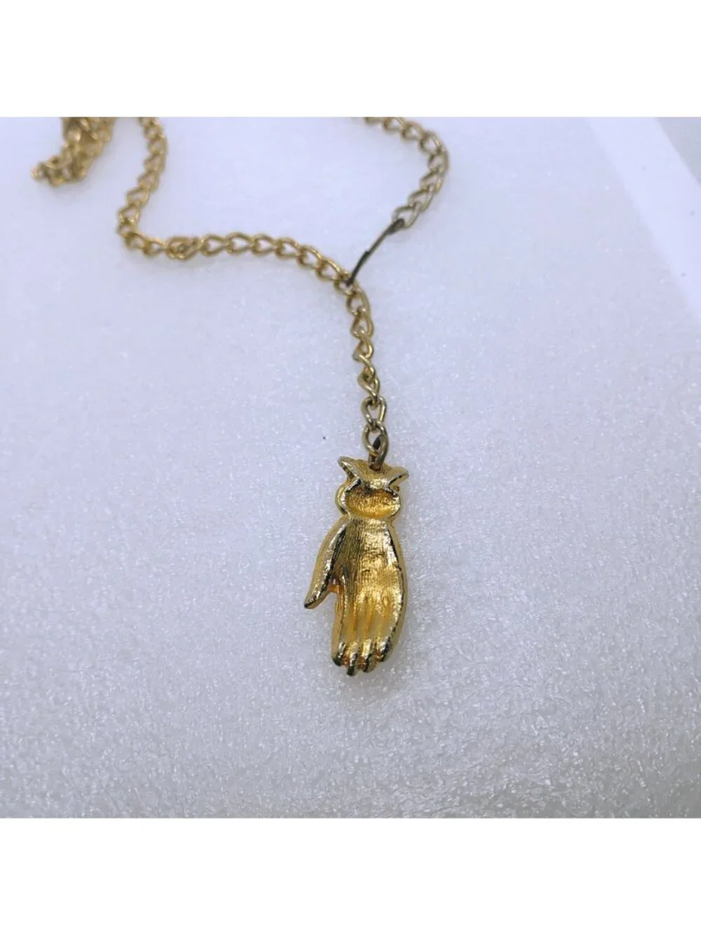 Vintage Open Hand Watch Chain Gold Tone Zipper Pull 18” - Picture 3 of 5